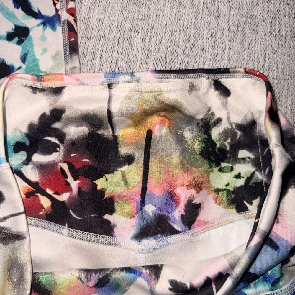 Nike White Floral-Print Leggings with Multicolor Accents